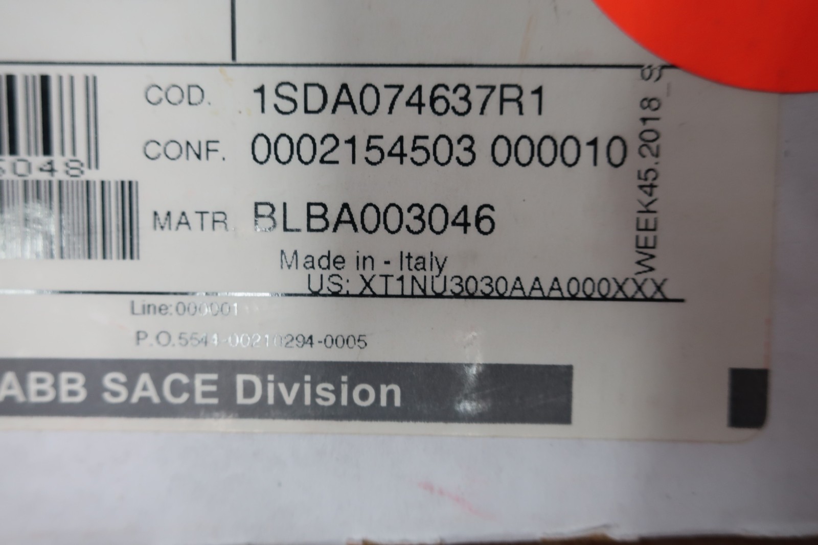 Abb SACE TMAXXT1N 125 Molded Case Circuit Breaker 30a Amp 600v-ac 3p