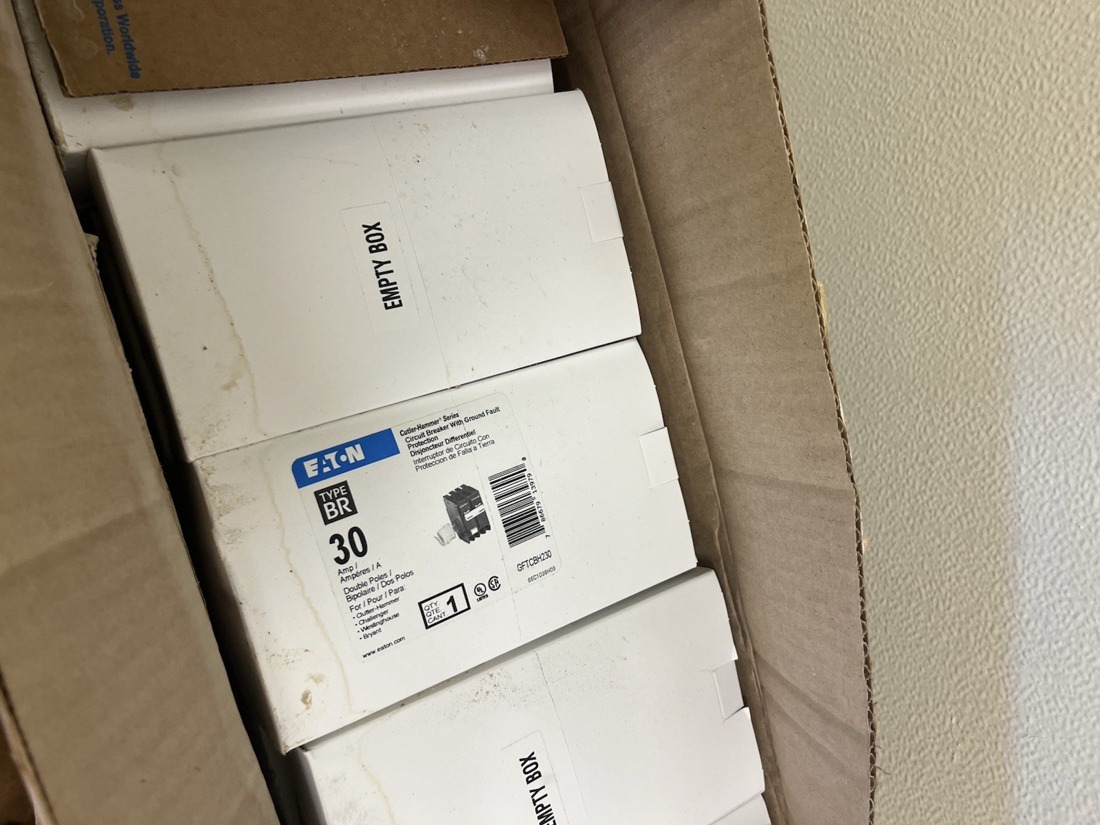12 Eaton BR 30A 2-Pole GFCI Circuit Breaker, Model/MPN GFTCB23