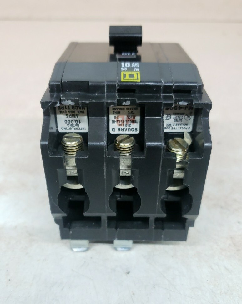 1-SQUARE D QOB360 60A 3-POLE 240V CIRCUIT BREAKER B#