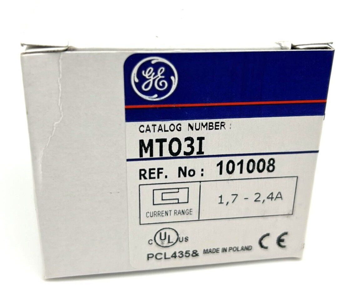 General Electric (GE) MT031 Overload Relay 1.7-2.4 Amp, Made in Poland