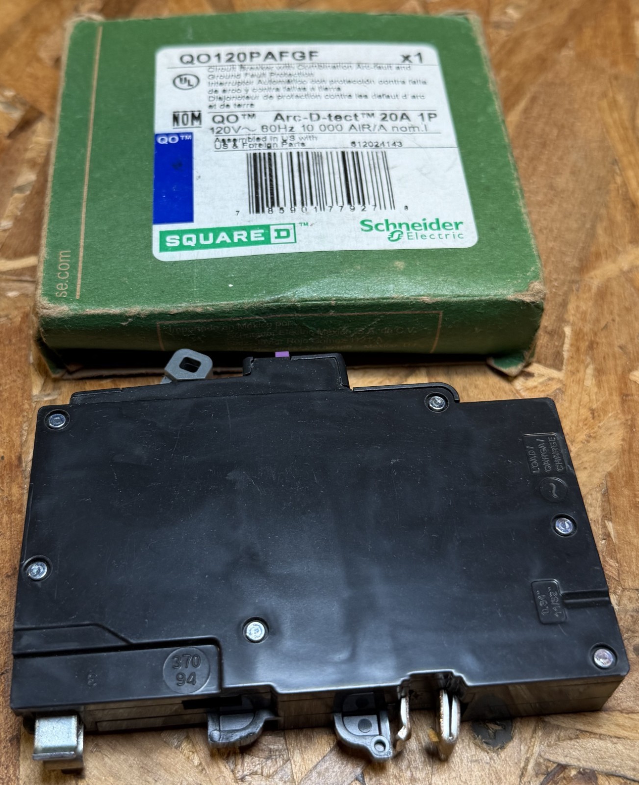 Square D Schneider QO120PAFGF Arc-Fault/Ground Fault Breaker