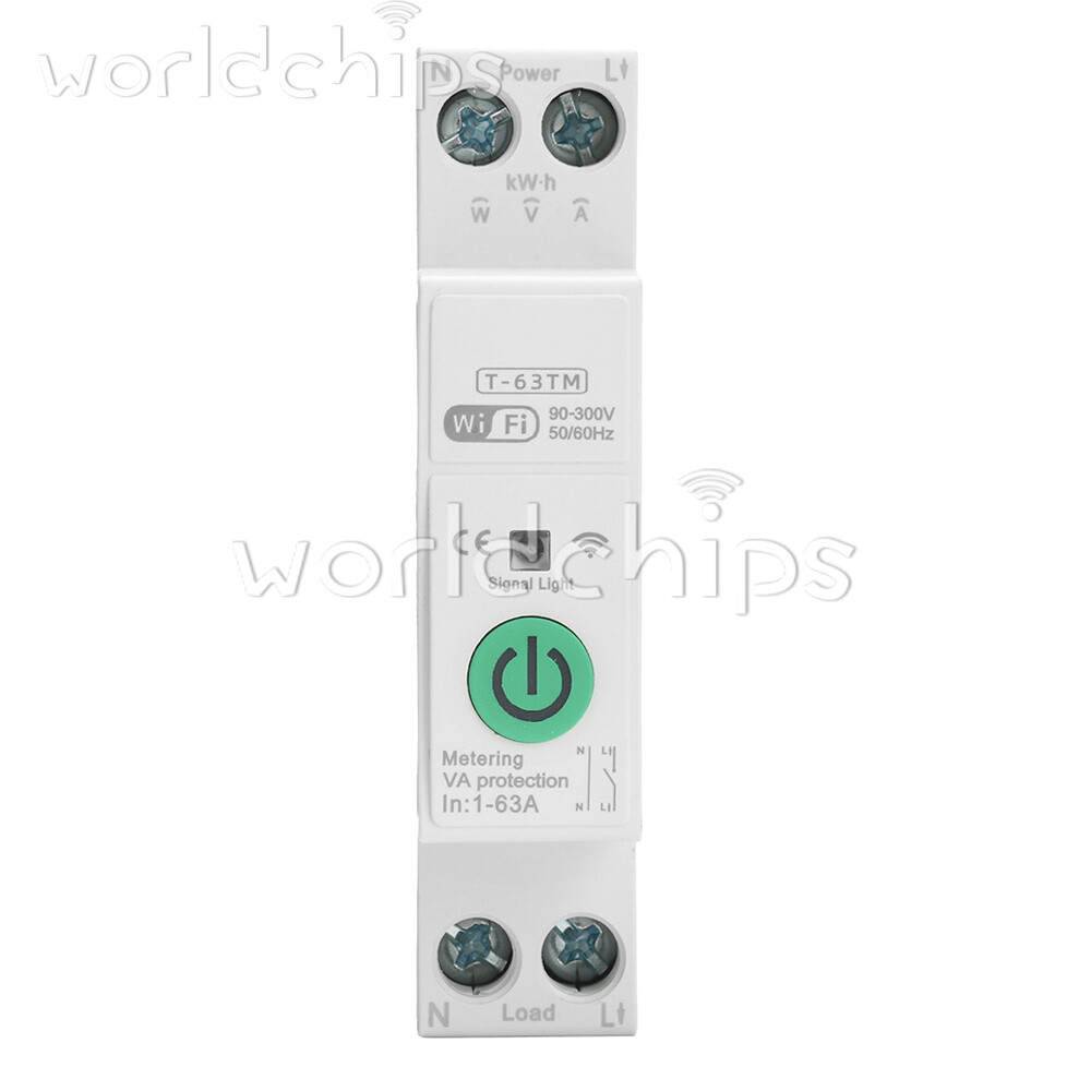 TUYA 63A WiFi Smart Circuit Breaker Over Current Under Voltage Protection Power
