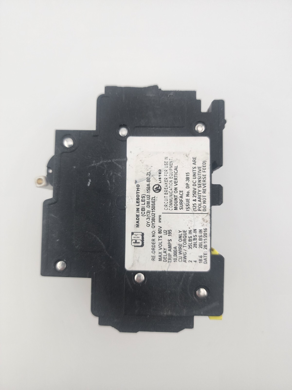 1 – QY-3(13)-DM-U2-150A-B0-ZL DC Circuit Breaker dp-3815 80V Delta Din