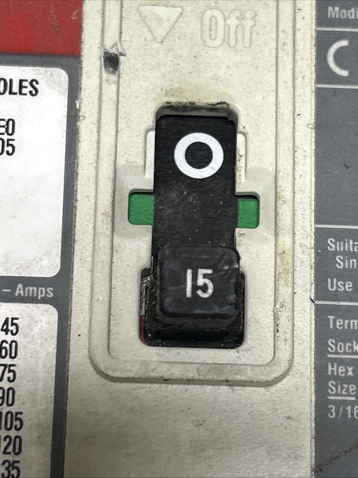 3 Used EATON /Cutler Hammer HMCP015EOC 15 Amp 600 Volt 3 Pole Circuit Breakers