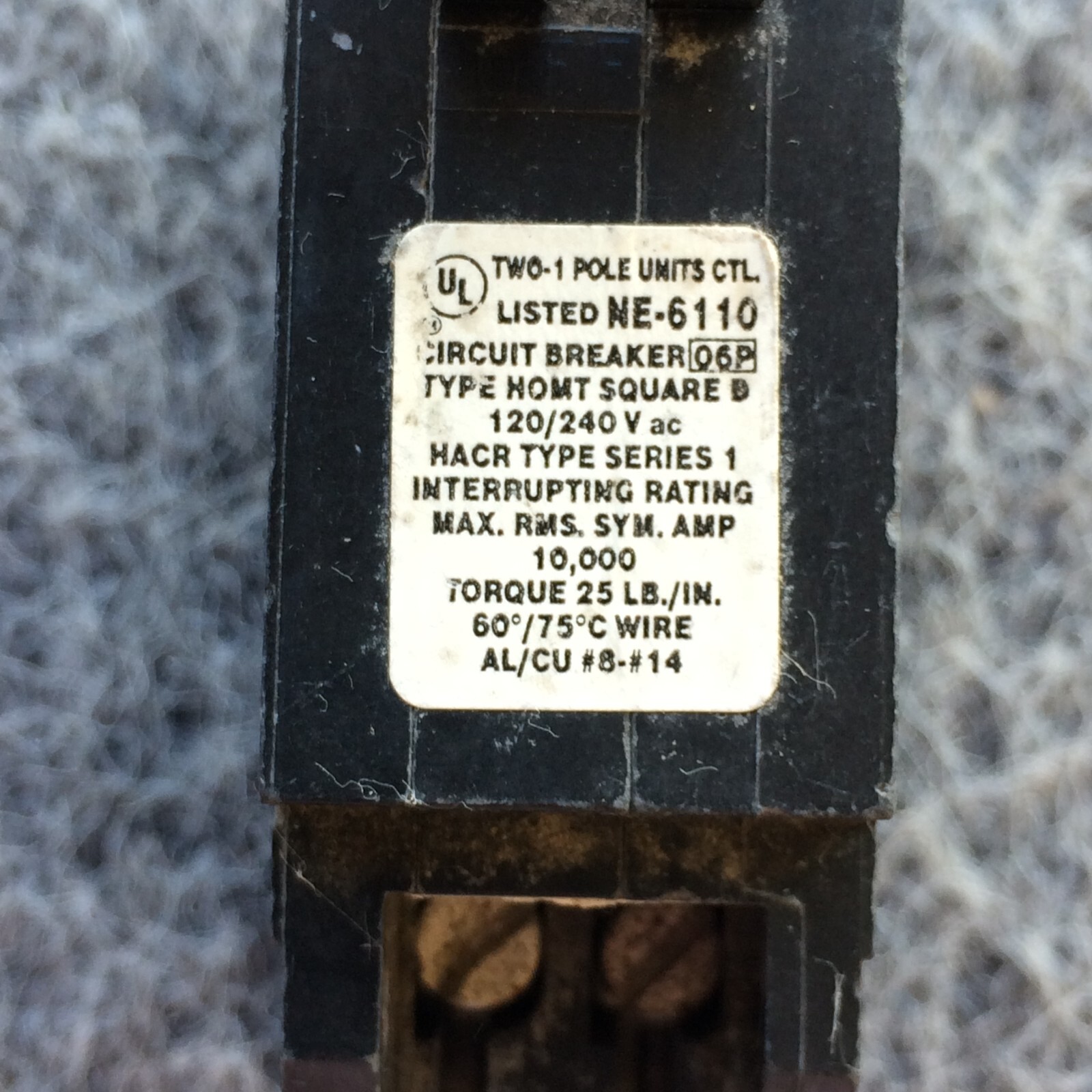 HOMT2020 Square D Tandem Circuit Breaker 20/20 Amp 1 Pole 120/240V Warranty NOS
