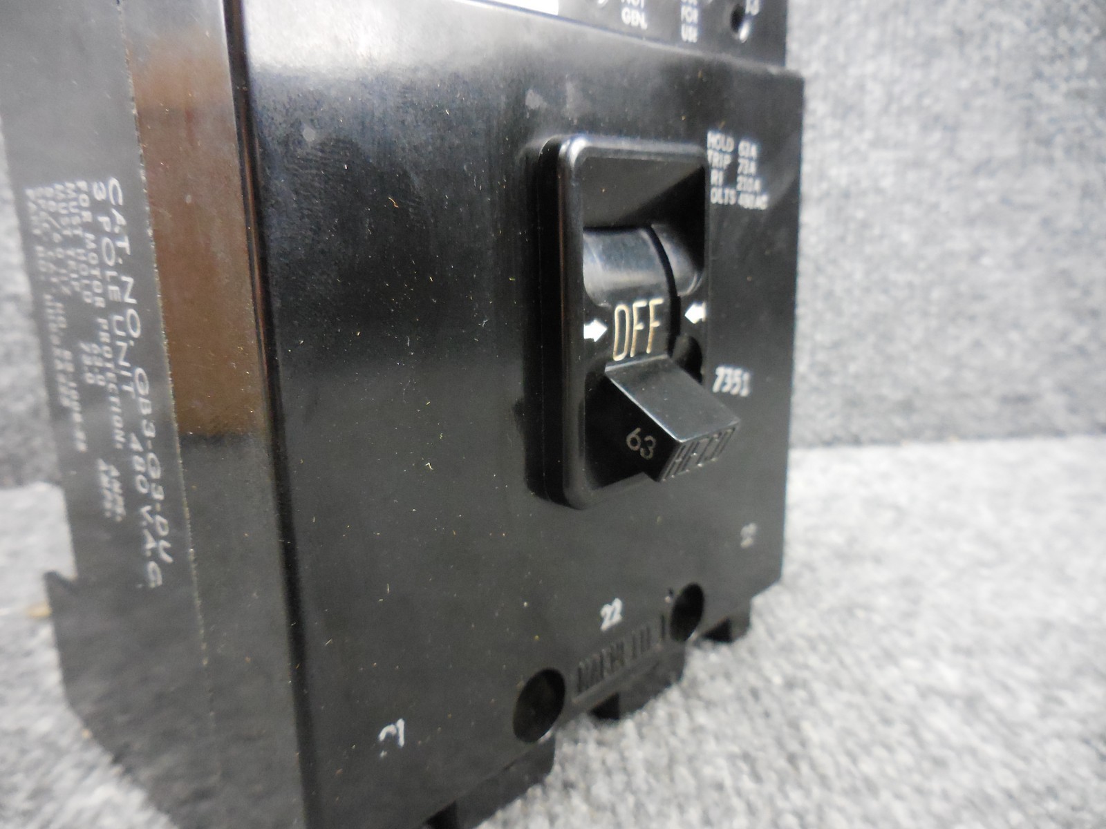 Unused Heinemann HECO GB3-G3-DU Circuit Breaker 63 amp 3 Pole HH83XA325