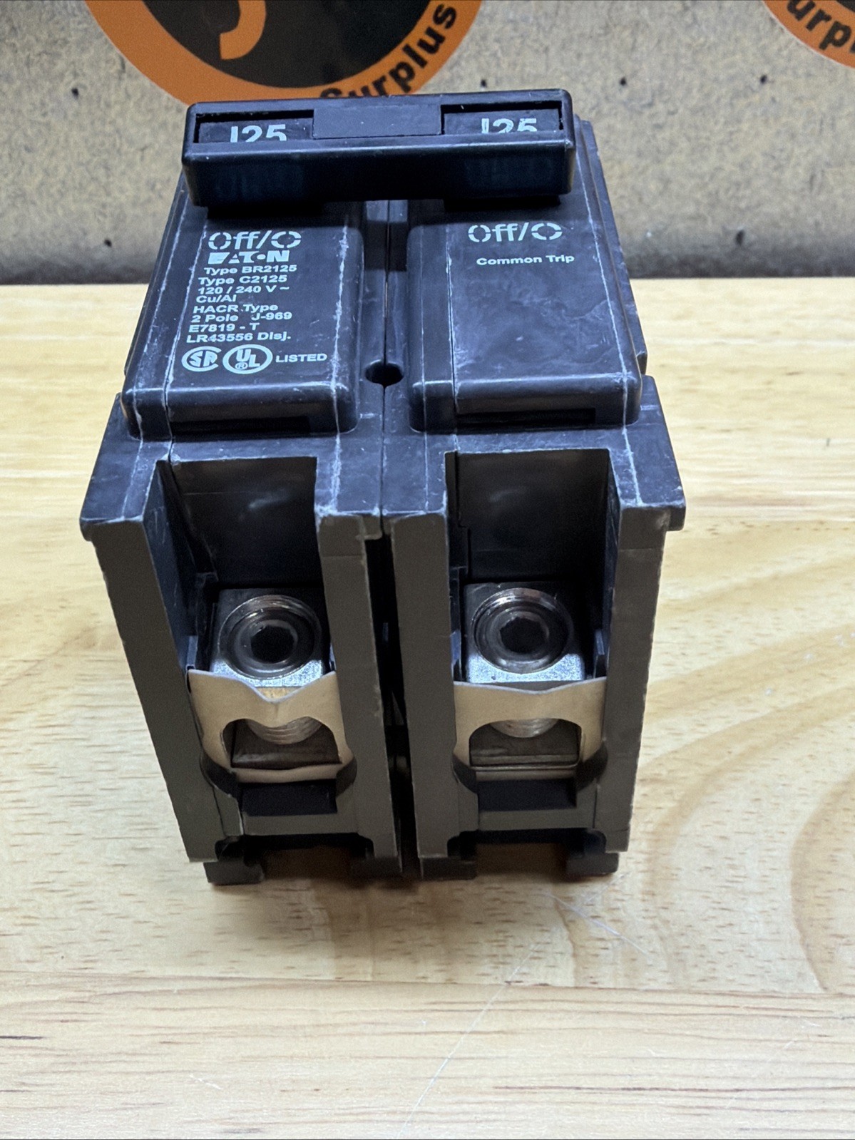 Eaton BR2125 2 Pole 125 Amp 240v Type BR New Surplus Tested.