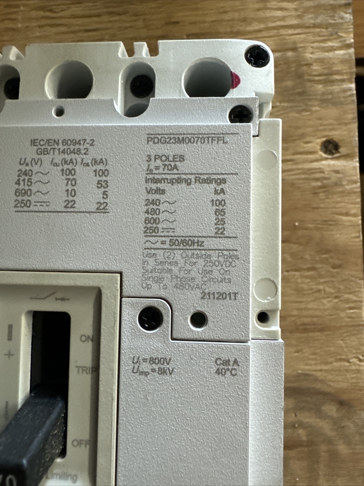 Eaton PDG23M0070TFFL 70A 240-600V Circuit Breaker – White