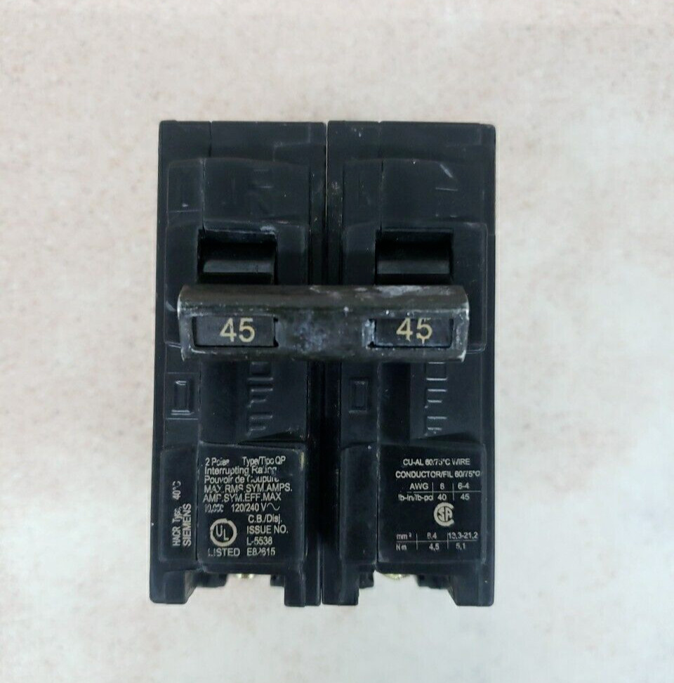 NEW TAKE OUT Siemens Q245 45 Amp Double-Pole Type QP Circuit Breaker