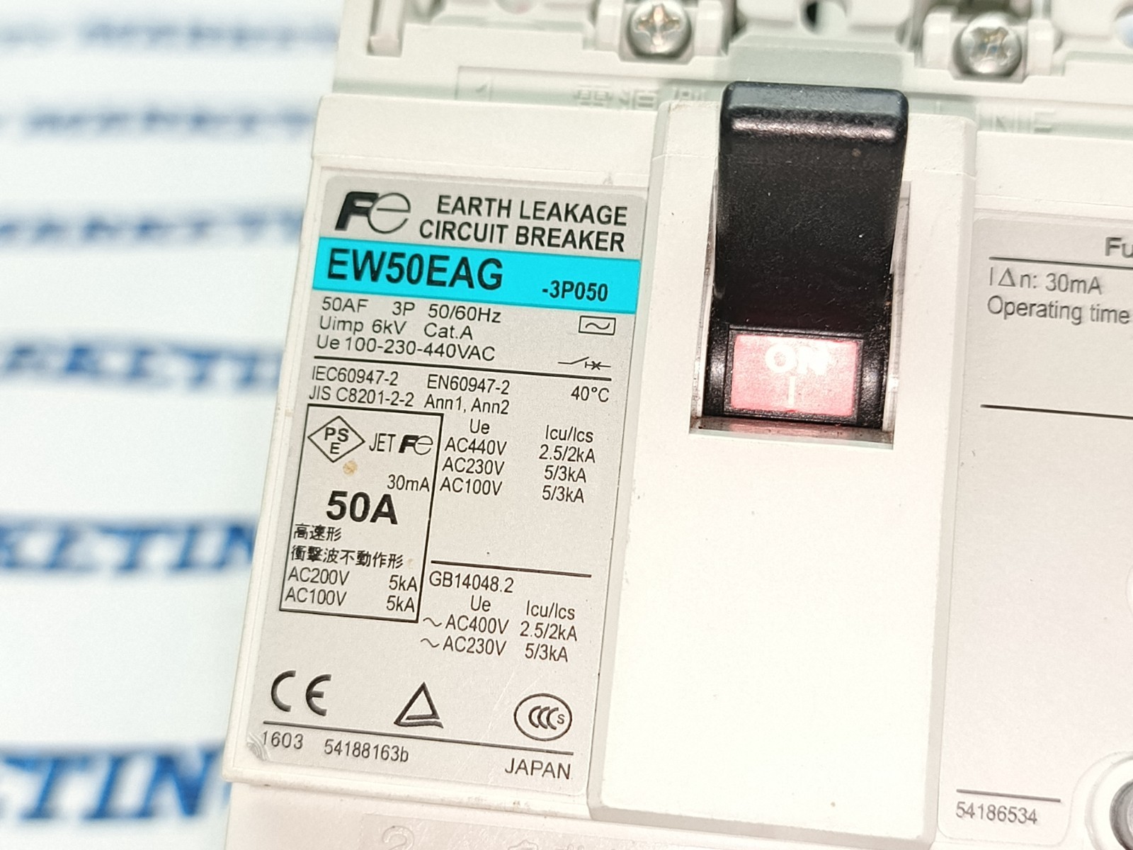 FUJI EW50EAG – 3P050 CIRCUIT BREAKER 50A 3P 50/60Hz FAST SHIP 30D WARRANTY!!!