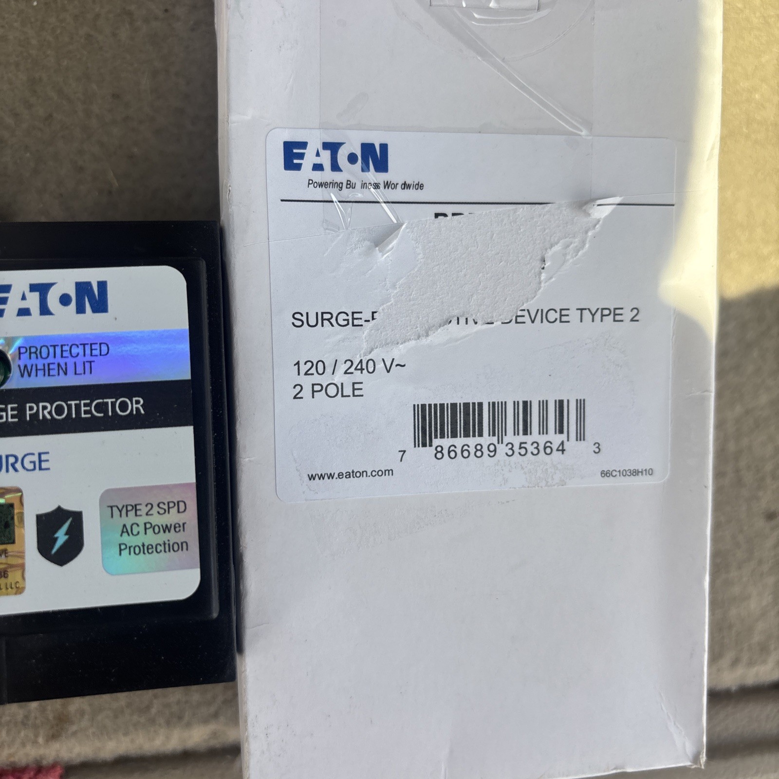 NEW EATON BRPSURGE Surge Protection Device Type 2 120/240 V 2 Pole – New in Box