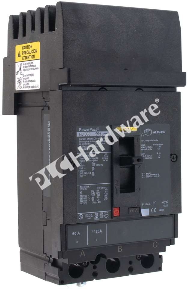 Surplus Open Schneider Electric HJA36060 Square D PowerPact Circuit Breaker 60A