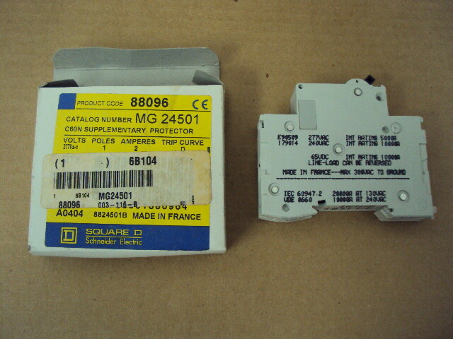 SCHNEIDER ELECTRIC MG24501 IEC Supplementary Protector,65V DC , Amps 2 A (pk/2)