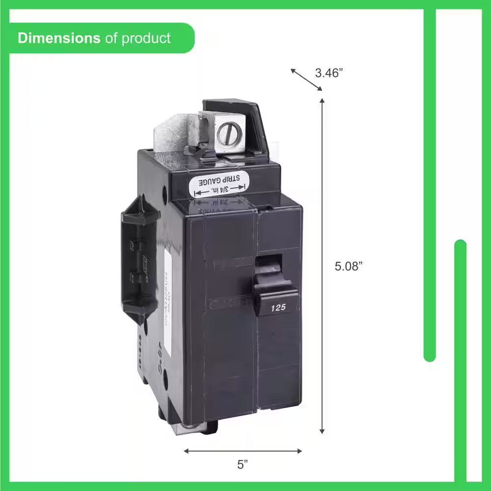 QO 125 Amp 22K AIR QOM1 Frame Size Main Circuit Breaker for QO or Homeline Load
