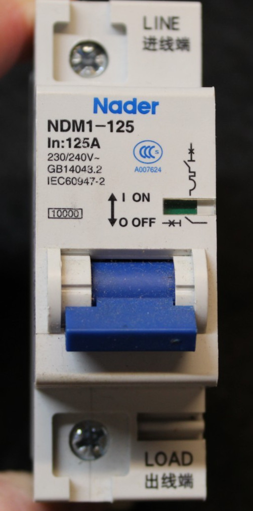 Nader 1 Pole 125 Amp circuit breaker NDM1-125 In: 125A