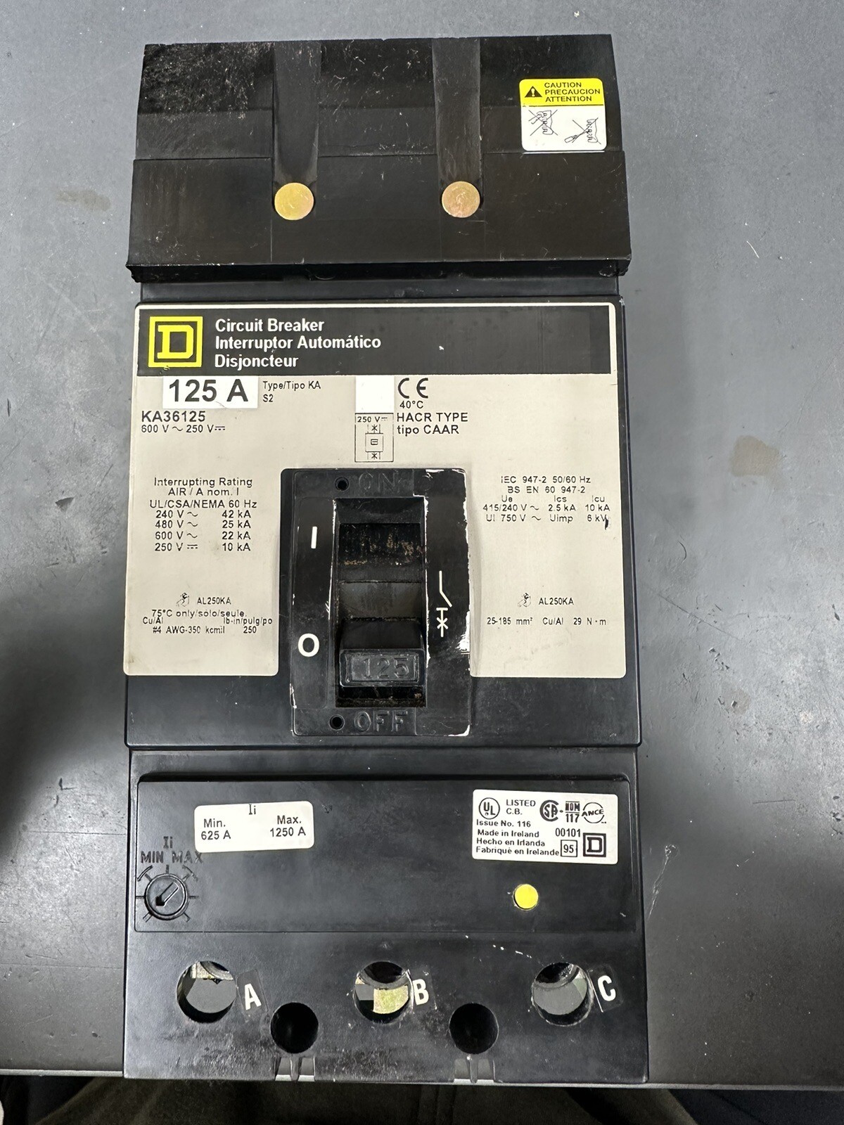 Square D 125amp Circuit Breaker KA36125