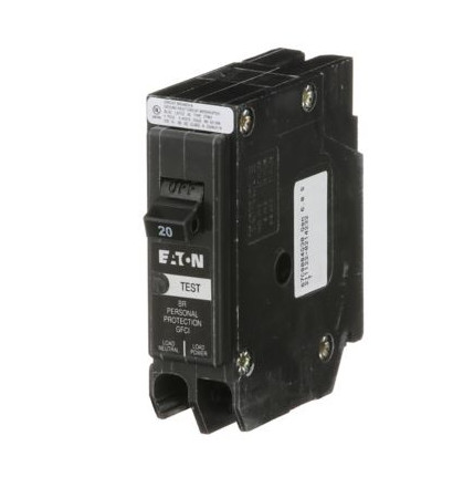 Eaton BRP120GF Circuit Breaker with Ground Fault Protection 20 Amp Single Pole