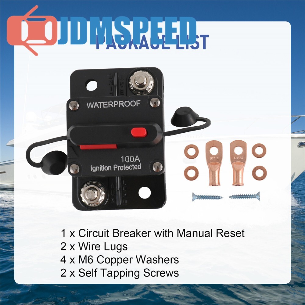100A AMP Circuit Breaker Fuse 12-48V DC Car Boat Manual Reset Switch IP67