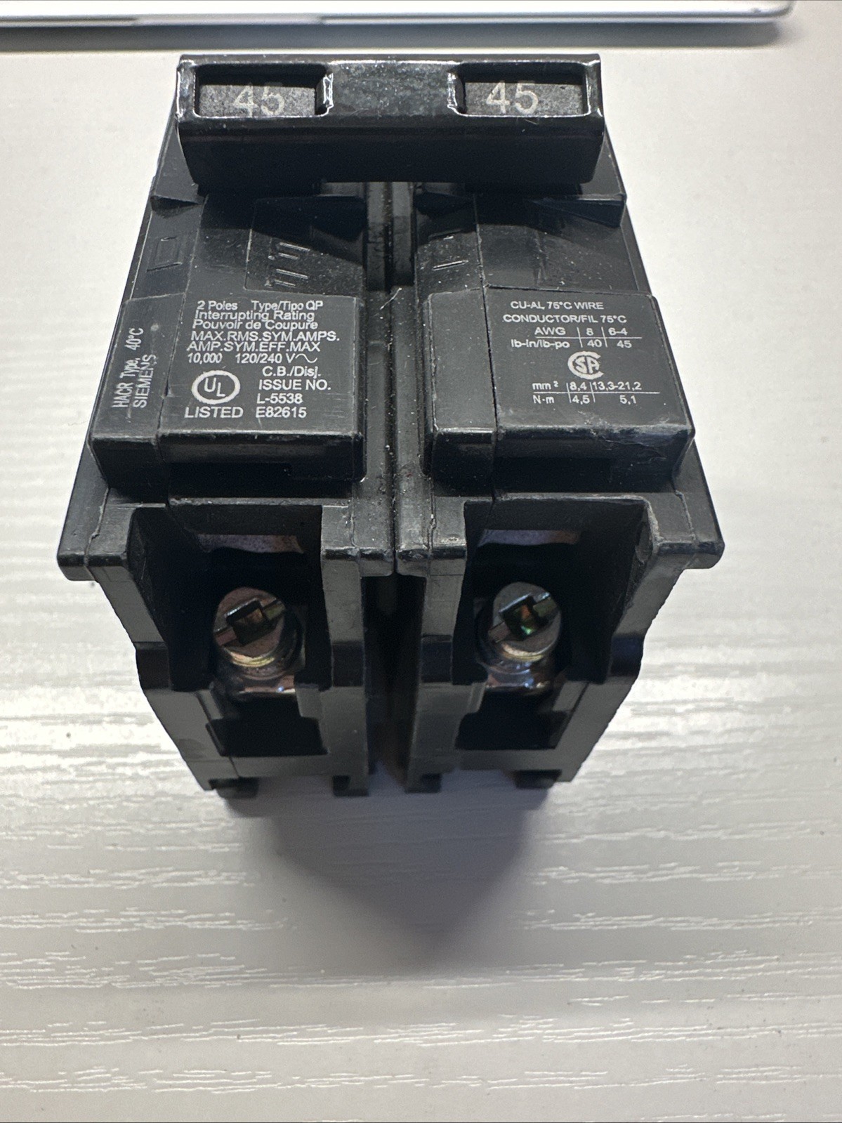 Q245 45-Amp Double Pole Type QP Circuit Breaker