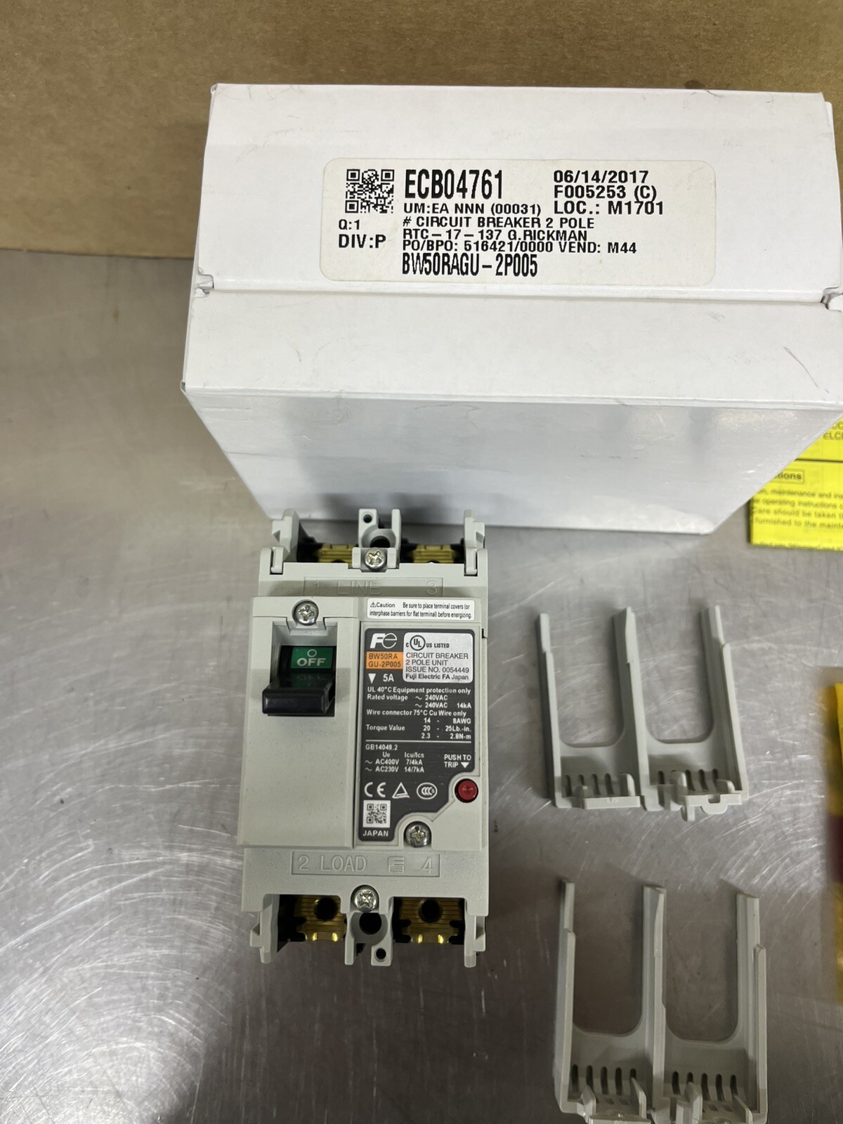 New Fuji BW50RAGU Auto Circuit Breaker 5 Amp 2 Pole Made In Japan