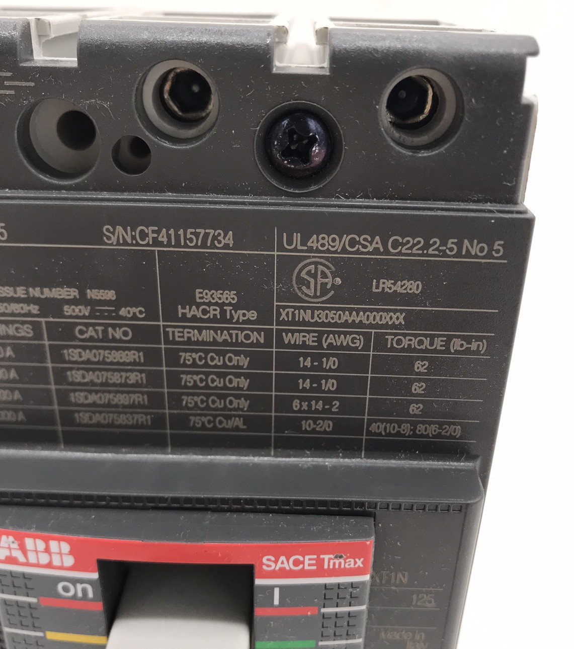 HOUSTON STOCK NEW ABB XT1NU3050AAA000XXX XT1N 50 AMP 480V FREE 2 DAY AIR BUY NOW