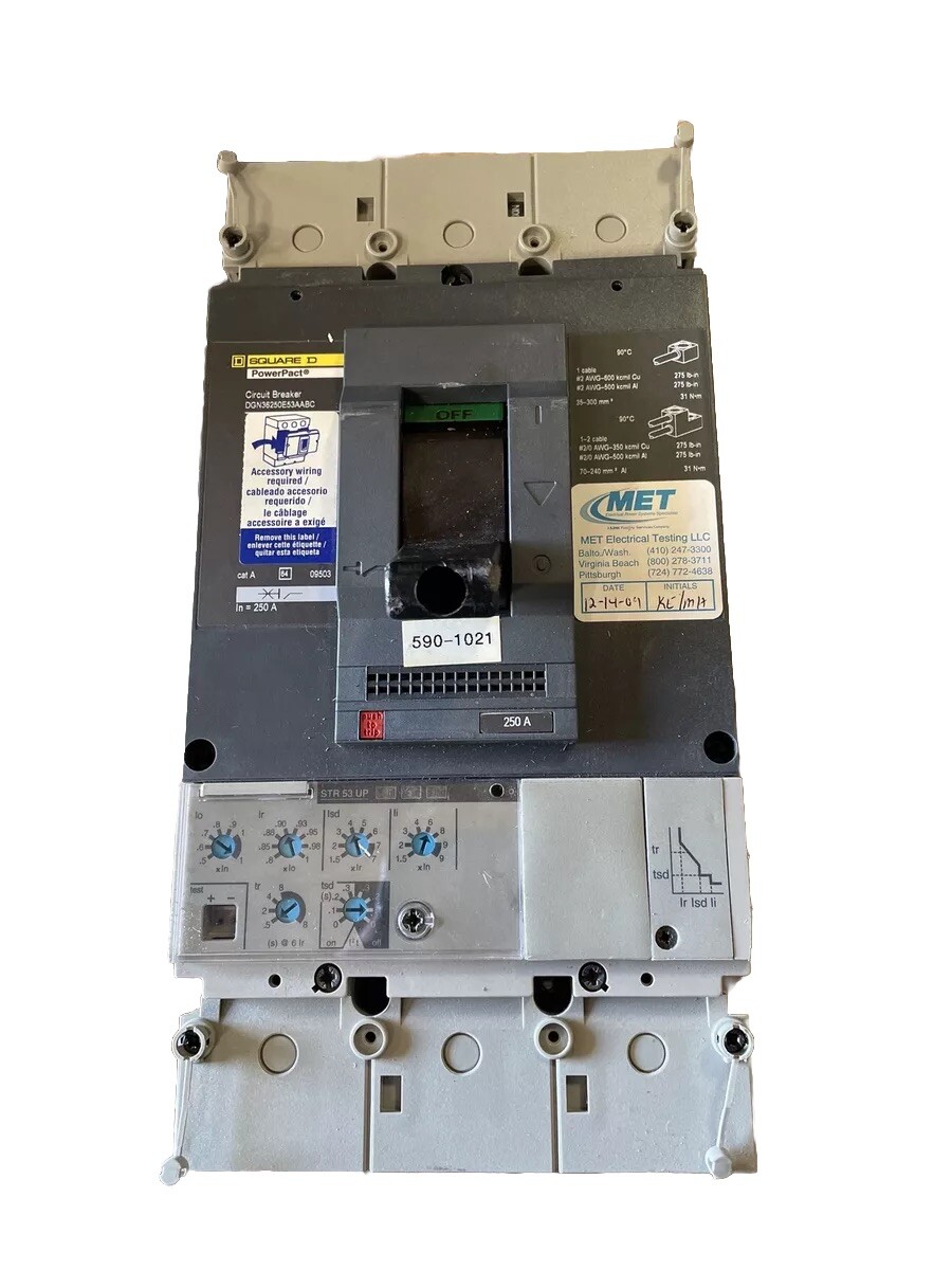 ⚡️Square D DGN36250E53AABC 250 Amp 3P 380/415VAC Powerpact Circuit Breaker⚡️
