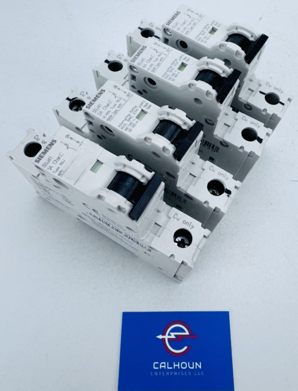 (LOT OF 4) SIEMENS 5SJ41 Circuit Breaker 1A, 2A, 4A 240VAC 1Pole *WARRANTY*