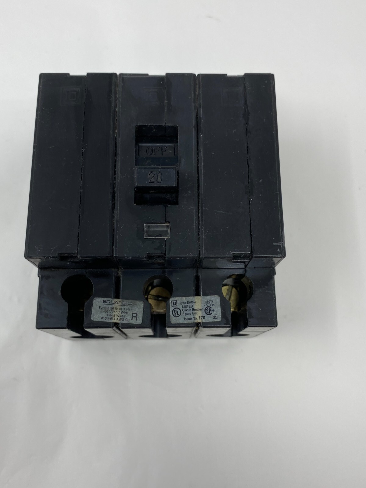 Square D Schneider Electric EHB34020 3P 3PH 20A 480Y/277V Circuit Breaker