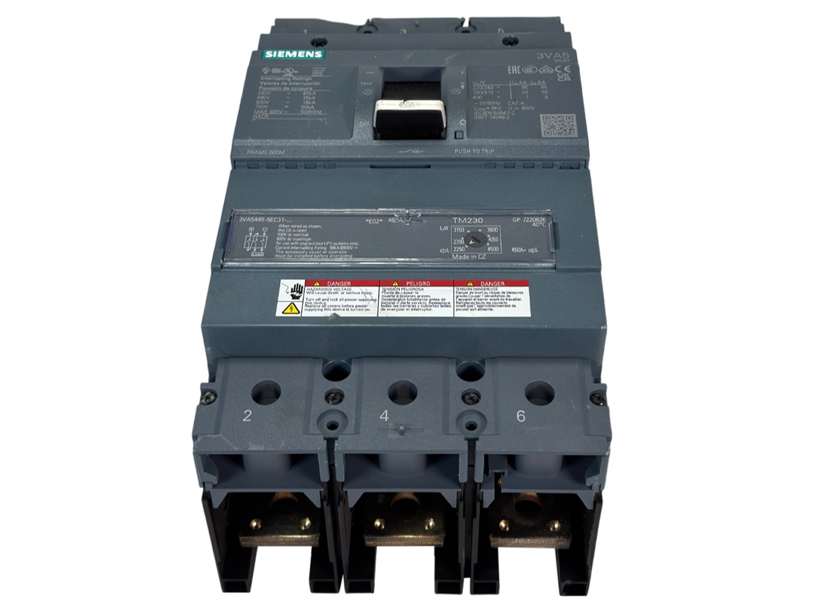 🚀 Siemens 3VA5445-5EC31-0AA0 Circuit Breaker 450A 3-Pole 800V MCCB UL Frame 600