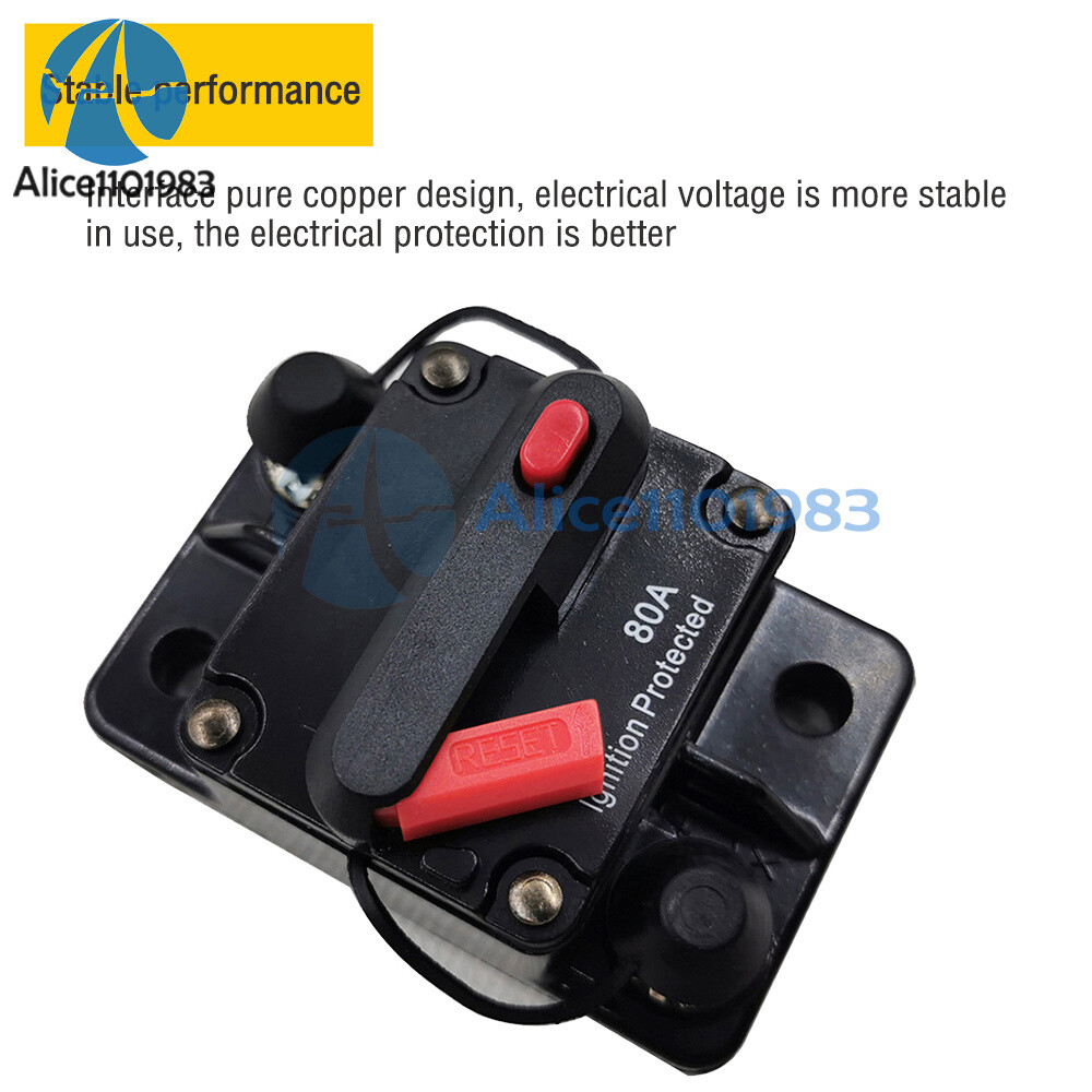 Waterproof Circuit Breaker Fuse Reset 30-300A DC12-48V Car Boat Auto Breaker