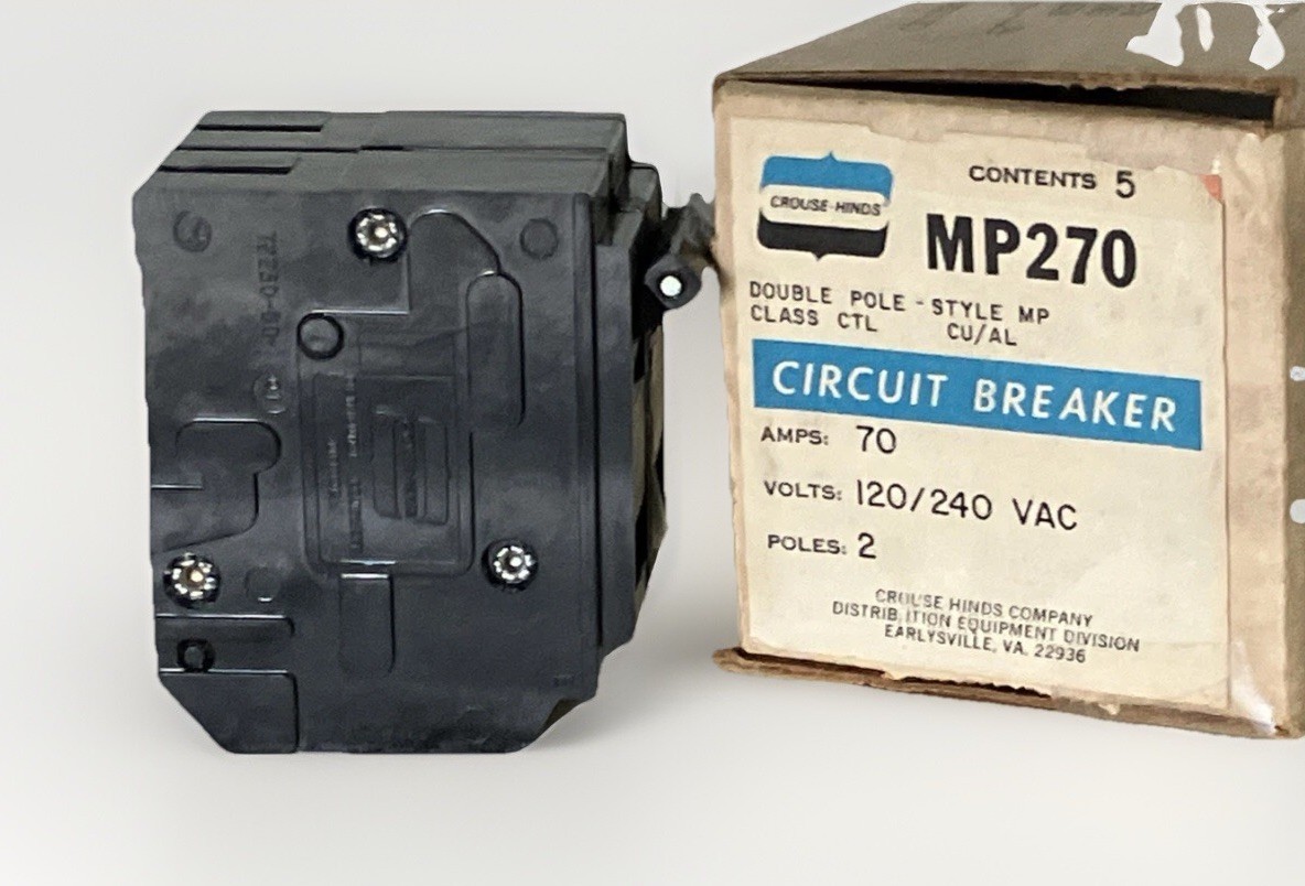 Crouse Hinds Murray MP270 Circuit Breaker 2 Pole 70 Amp Plug In Old Style NEW!!