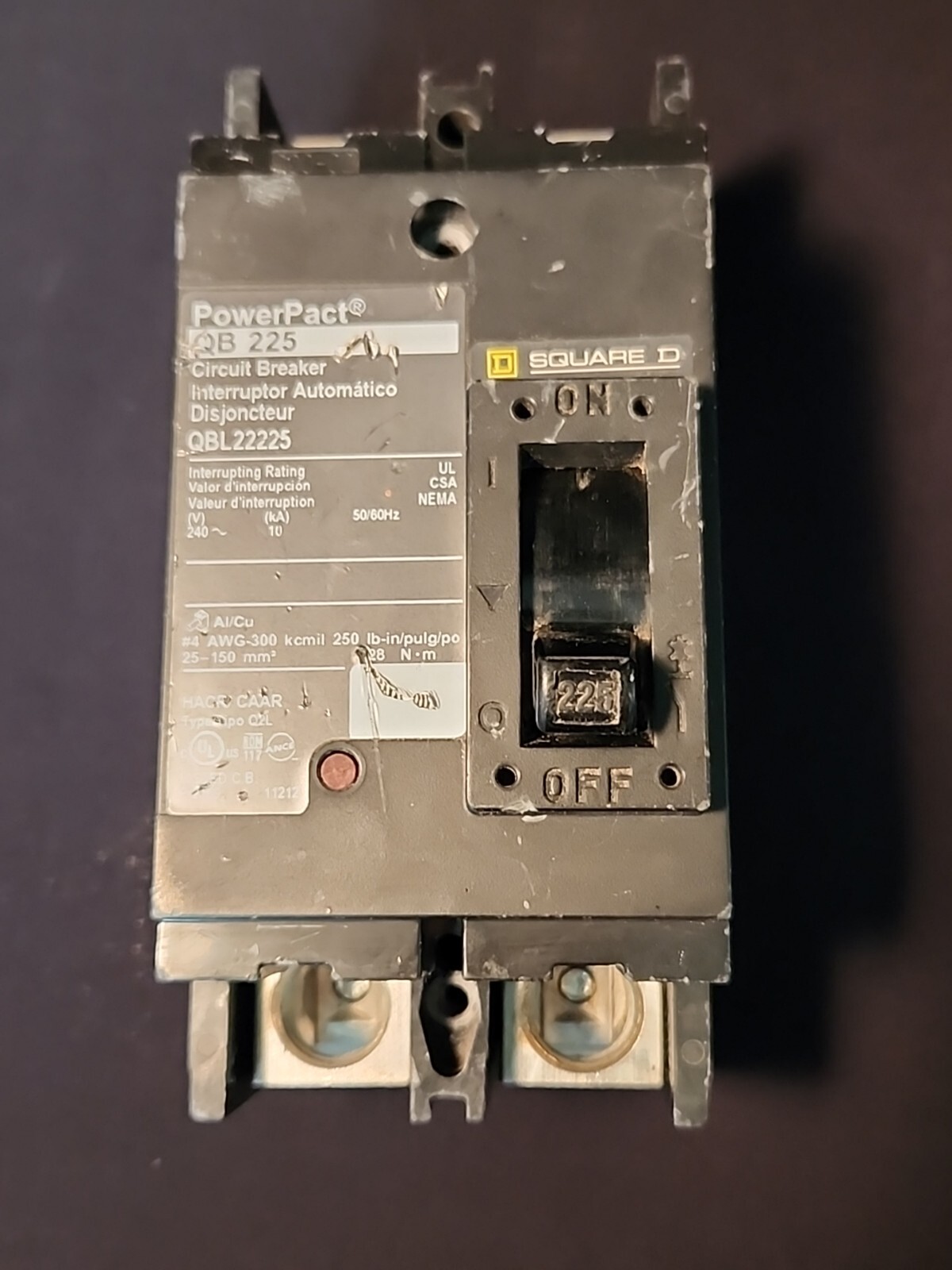 Square D PowerPact QB 225 Circuit Breaker QBL22225