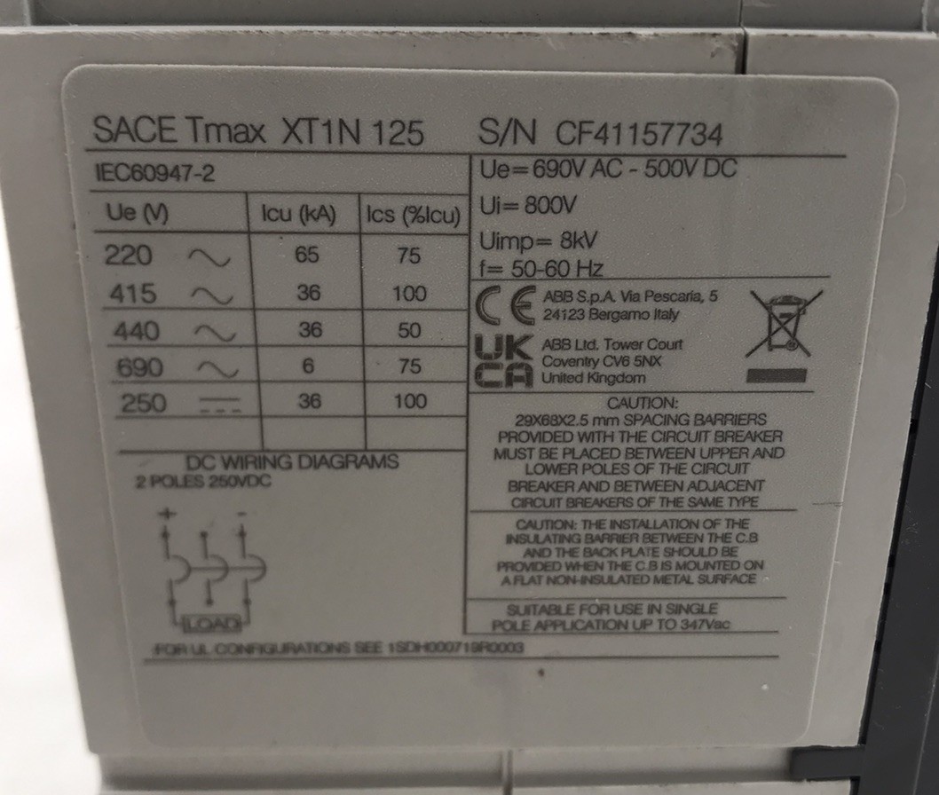 HOUSTON STOCK NEW ABB XT1NU3050AAA000XXX XT1N 50 AMP 480V FREE 2 DAY AIR BUY NOW