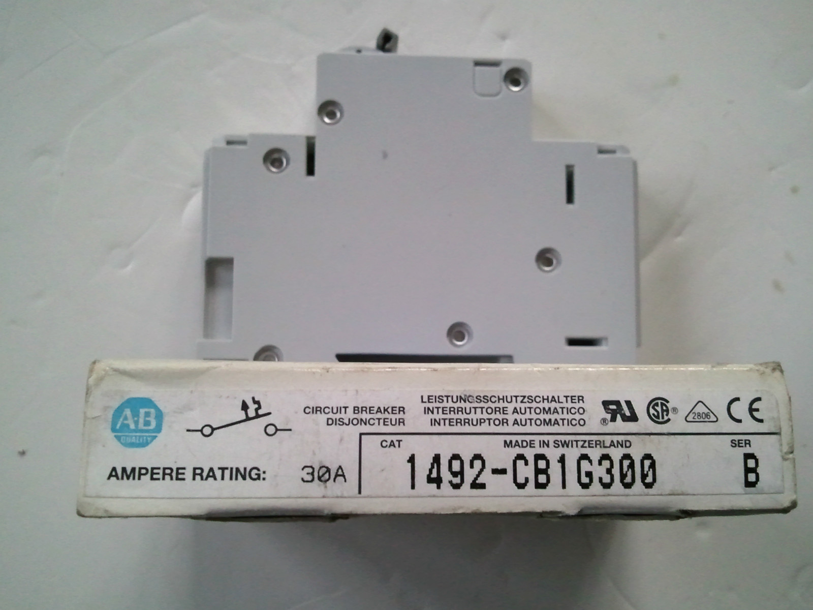 New Allen-Bradley 1492-CB1G300 B Circuit Breaker, 30 A, 1 Pole