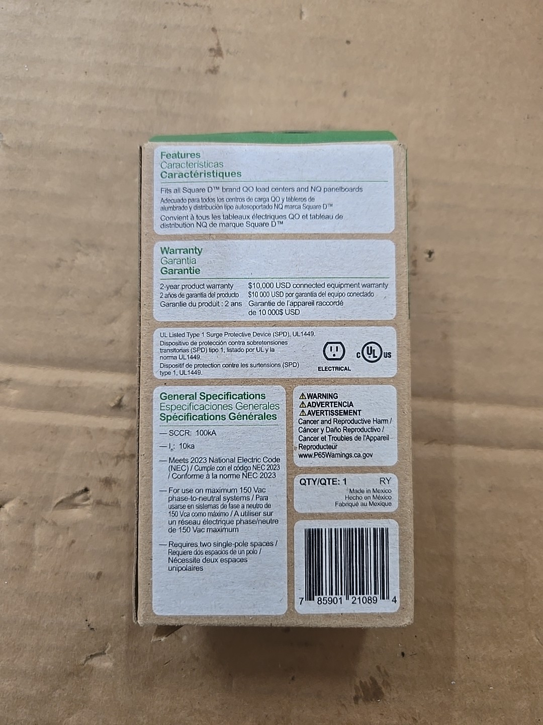 Square D QO2175SB Surge Arrester