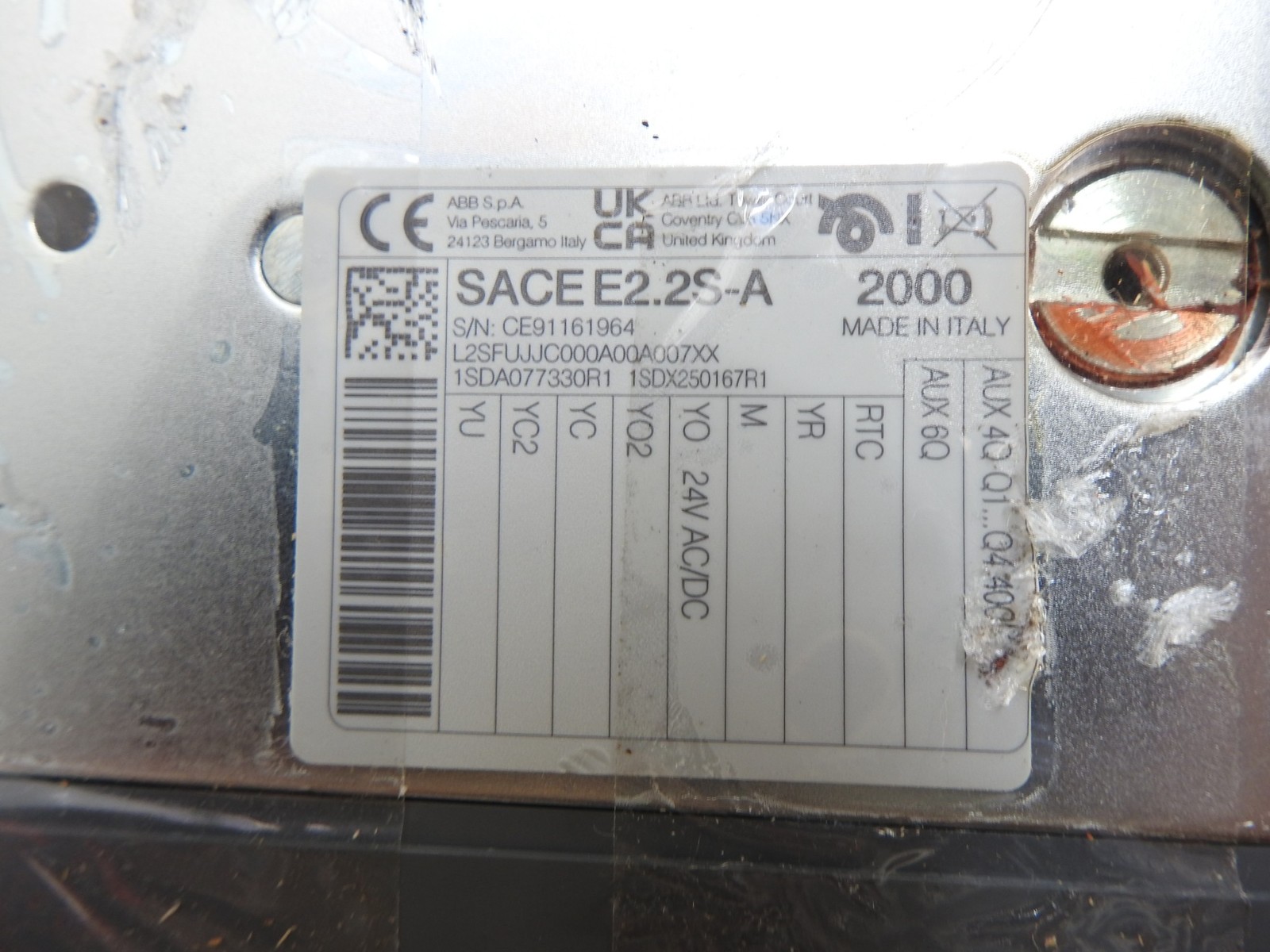 ABB SACE E2.2S-A Emax2 2000A 3P Breaker With Ekip Hi-Touch LSI – NEW READ DESC