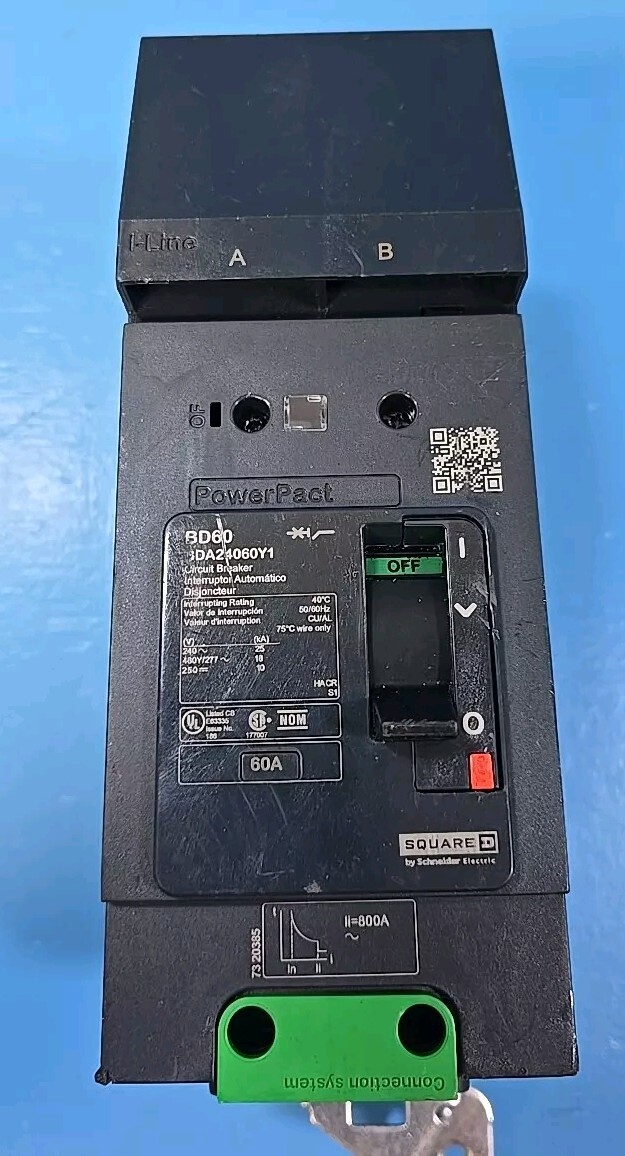 Square D BDA24060Y1 60A 240V 2Pole ILine PowerPact CIRCUIT BREAKER