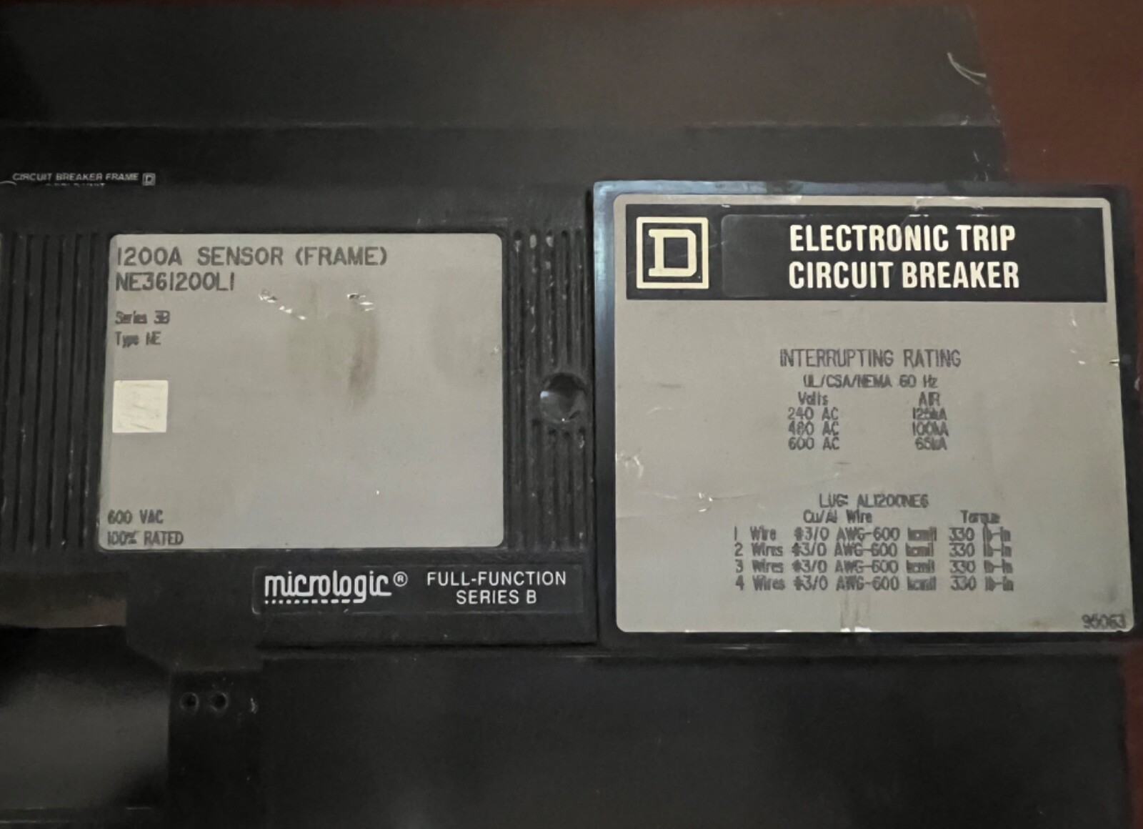 Square D NE361200LI I-Line Circuit Breaker 1200A 600V with 100% rating plug