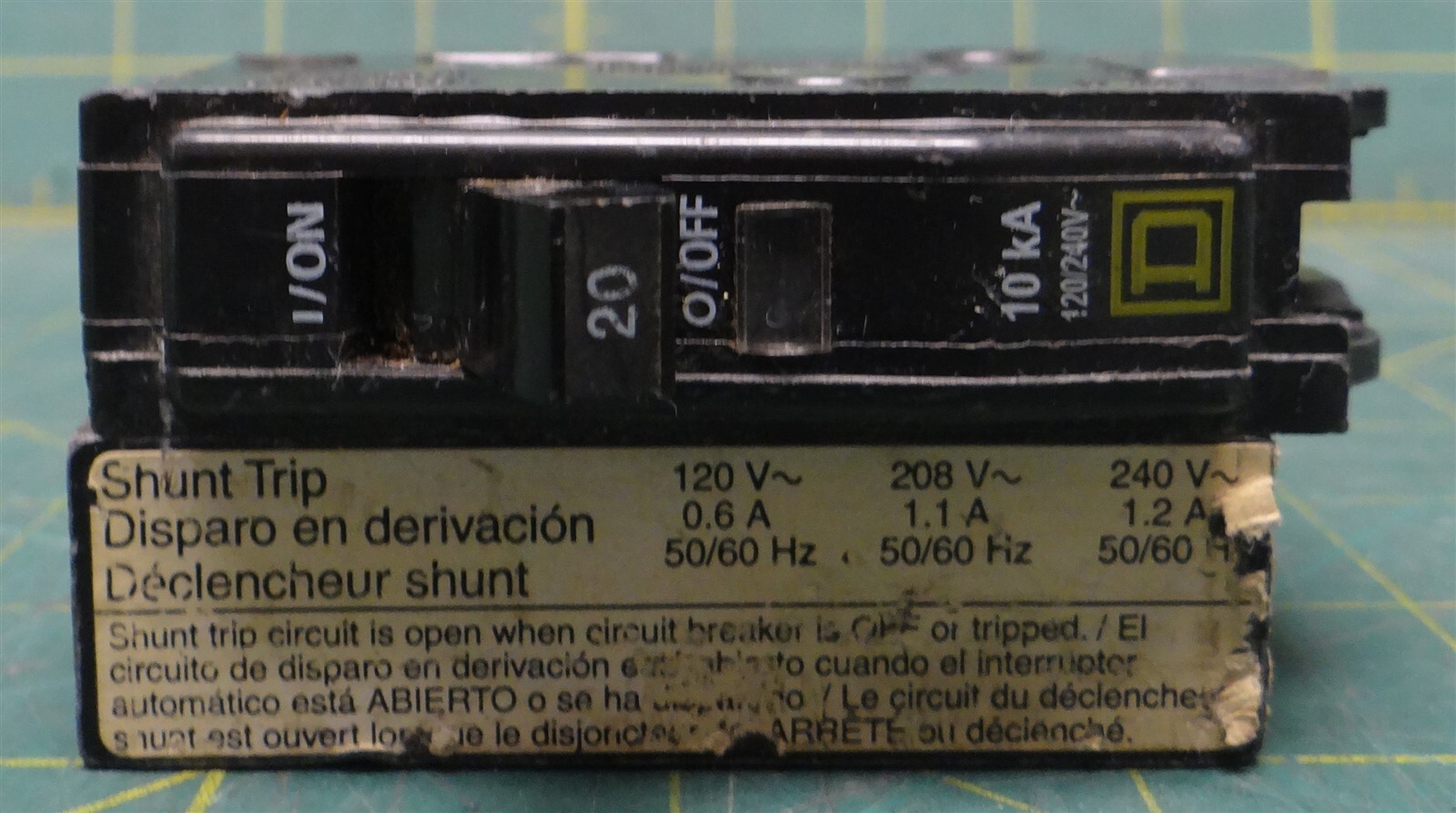 Schneider Electric Square D Circuit Breaker QOB1201021 Shunt 1P 20A 120/240VAC