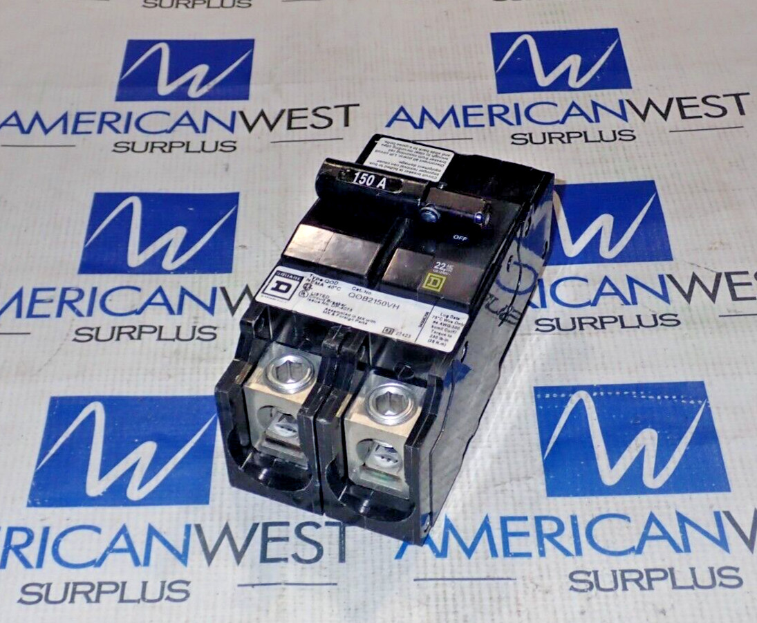Square D QOB2150VH 2 Pole 150 Amp120/240V 22KA Circuit Breaker Tested