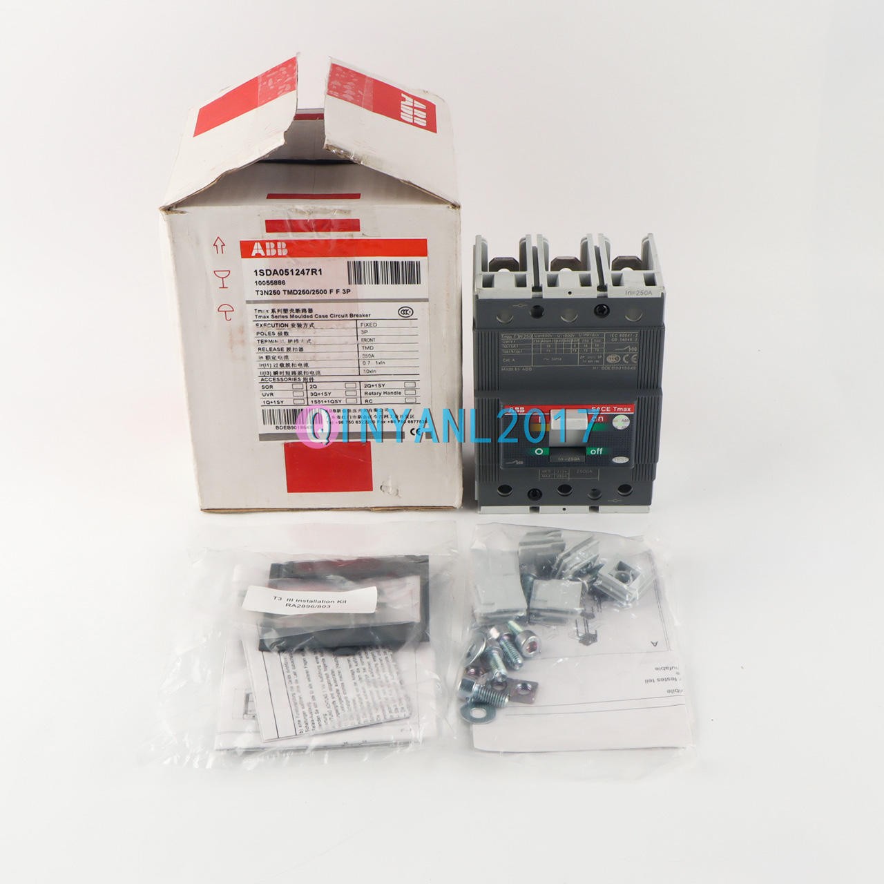 1PCS New ABB TMAX T3N250 TMD250/2500 FF 3P 250A 1SDA051247R1 Circuit Breaker