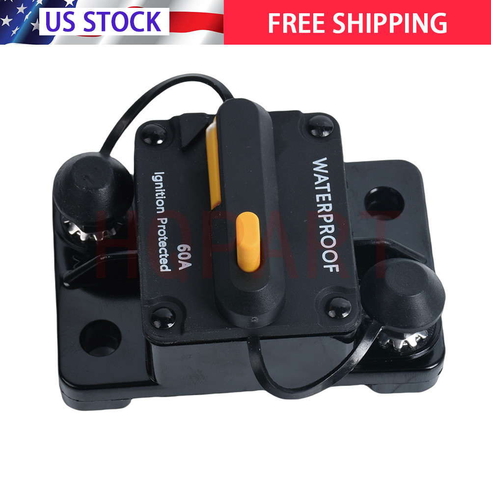 60A-300A Amp Waterproof Circuit Breaker Auto/Marine/Solar 12-48V DC Manual Reset