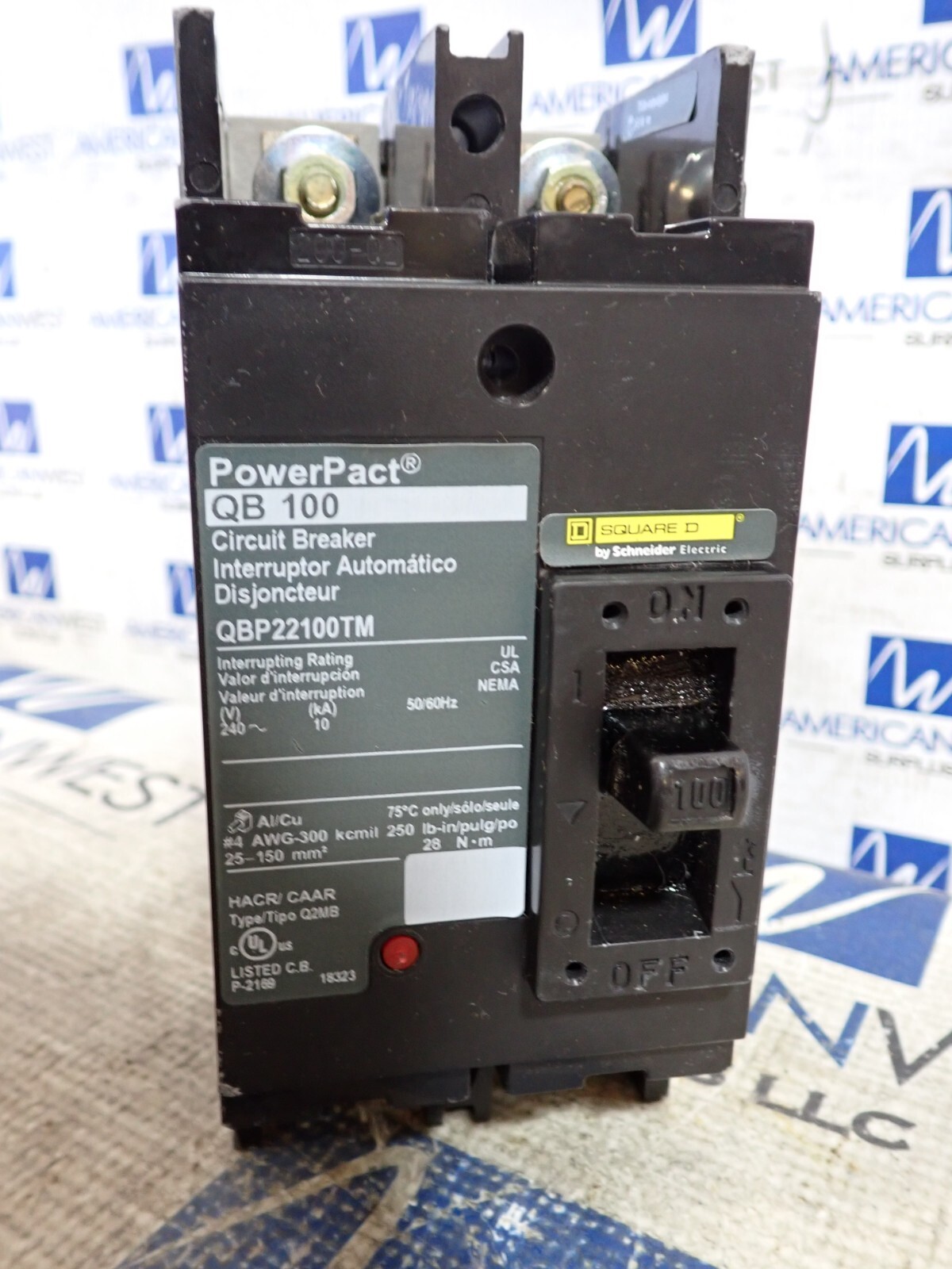 New Square D QBP22100TM 100 amp 2p Top Feed Main Breaker Powerpact 240v