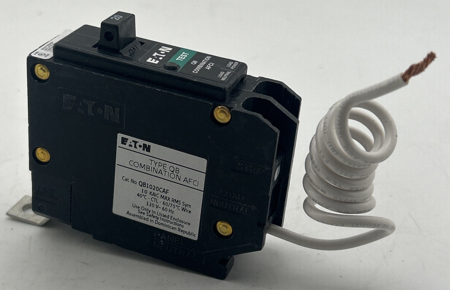 Eaton QB1020CAF Arc Fault Bolt In Breaker New Never Used No Box AFCI
