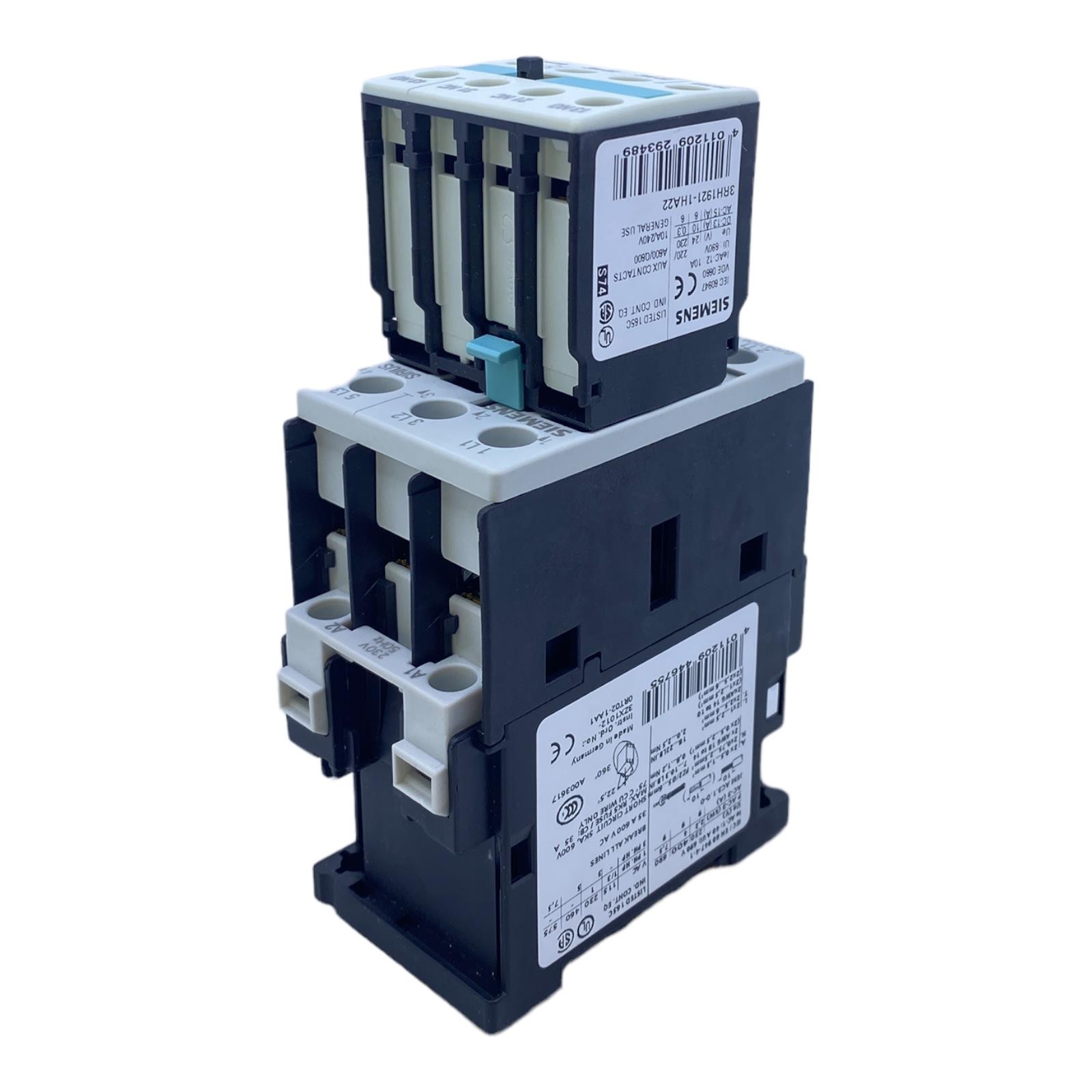 Siemens 3RT1023-1AP04 Protective 230V AC 50Hz 4KW 400V 2NC+2NO 3-polig