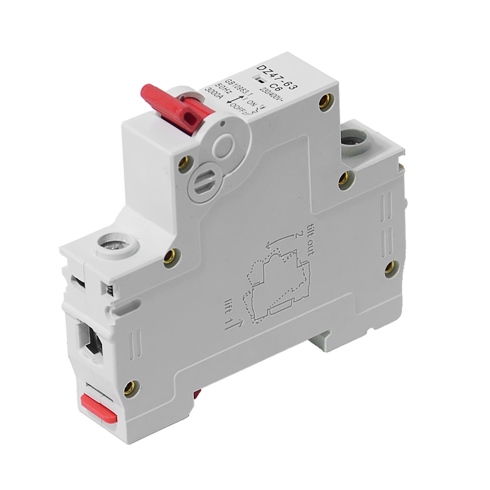 NEW MCB Mini Circuit Breaker 1/2/3P Type C 6 10 16 25 32 40 50 63 80 100 125Amp