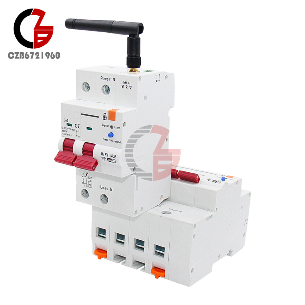 Tuya WIFI/Zigbee AC Smart Circuit Breaker Metering Remote Control On-Off Breaker