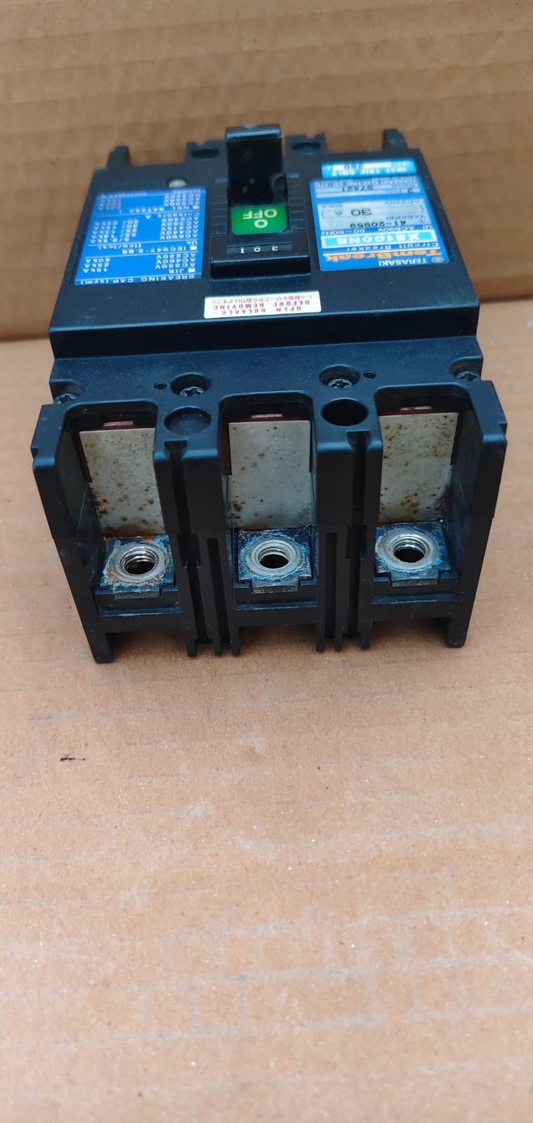 TERASAKI TEMBREAK XS100NB 30A 3 POLE CIRCUIT BREAKER AC 690V 50~60Hz 41-20959