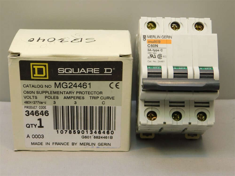 Square D Merlin Gerin MG24461 Multi9 C60N Supplementary Protector 3-Pole 3A