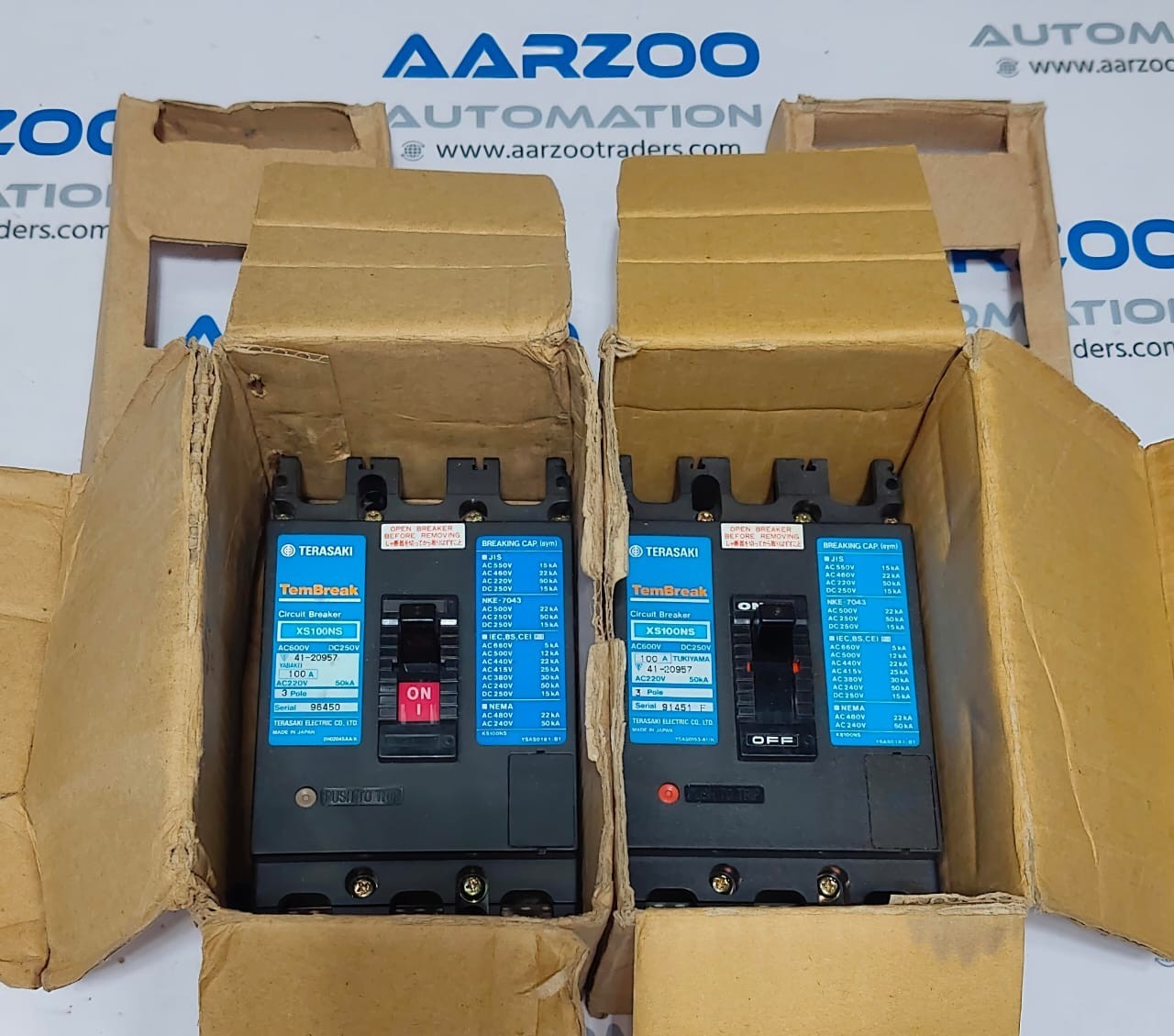NEW TERASAKI XS100NS 3 POLE 100 AMP TemBreak CIRCUIT BREAKER AC600V DC250V
